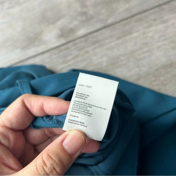 Oak + Fort Turquoise Bootcut Flared Leg Back Slits Trouser Pants - Picture 9 of 13